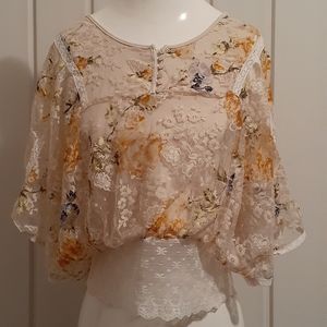 Free People lace cropped top